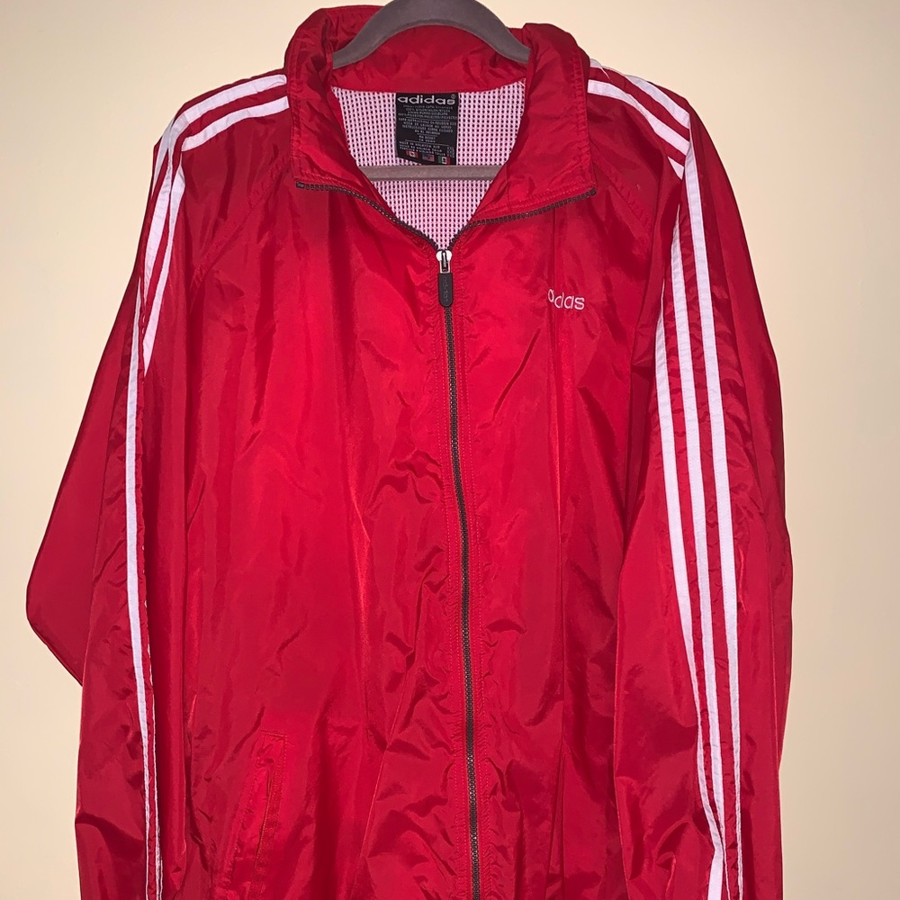 Vintage Adidas Red Windbreaker/Jacket
